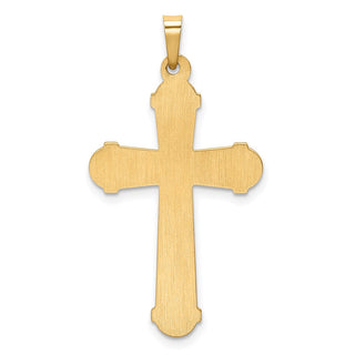 14k Two-tone Gold Hollow Polished Cross w/Center Cross Pendant
