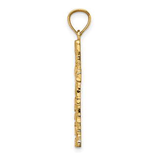 14k Yellow Gold Nugget Cross Pendant XR1833