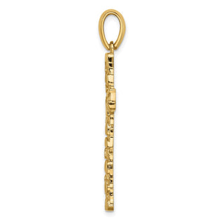 14k Yellow Gold Nugget Cross Pendant XR1835