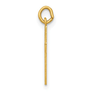 14K Yellow Gold Heart Cross Charm