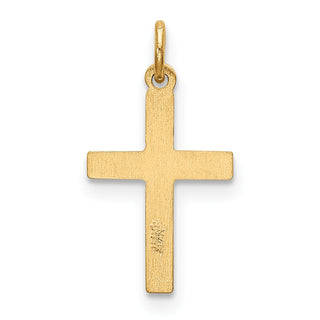 14K Yellow Gold Heart Cross Charm