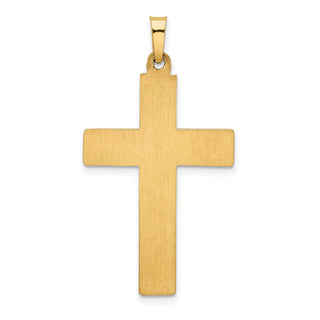 14k Two-tone Gold Hollow Polished Textured Latin Crucifix Pendant XR1852