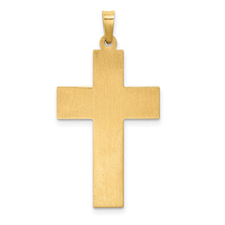 14k Two-tone Gold Hollow Polished Rope Edge Latin Crucifix Pendant