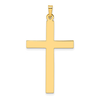 14k Yellow Gold Polished Solid Cross Pendant XR1860