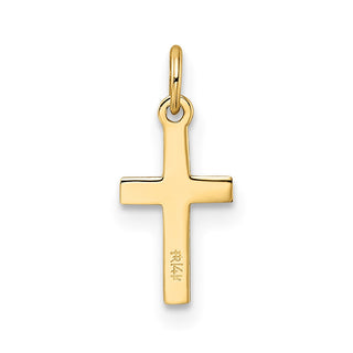 14k Yellow Gold Polished Solid Cross Charm