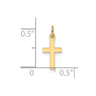 14k Yellow Gold Polished Solid Cross Charm