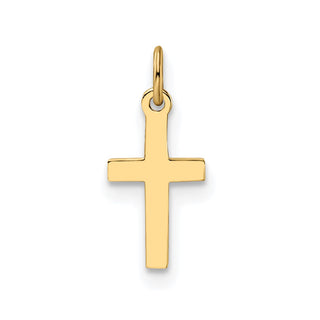 14k Yellow Gold Polished Solid Cross Charm