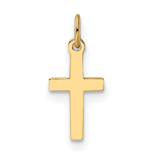 14k Yellow Gold Polished Solid Cross Charm