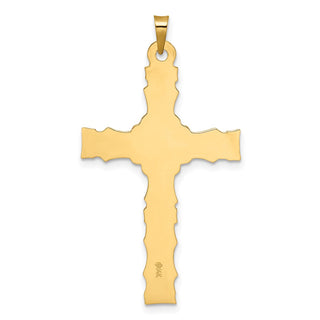 14k Two-tone Gold Solid INRI Crucifix Pendant XR1863
