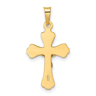 14k Two-tone Gold Polished Solid INRI Crucifix Pendant XR1869