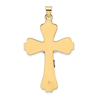 14k Two-tone Gold Polished Solid Fancy INRI Crucifix Pendant XR1871