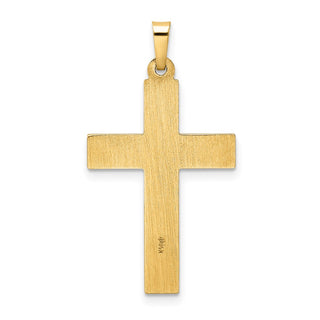 14k Yellow Gold Polished and Twisted Hollow Cross Pendant