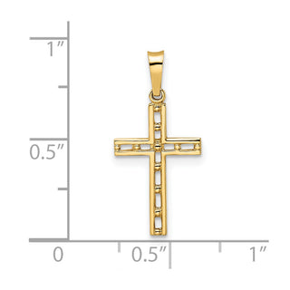 14k Yellow Gold Polished Solid Cross Pendant XR1884