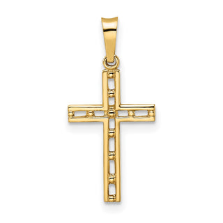 14k Yellow Gold Polished Solid Cross Pendant XR1884