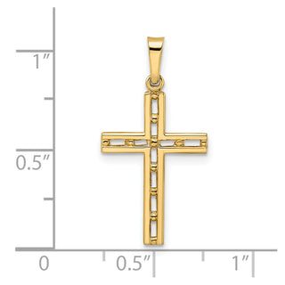 14k Yellow Gold Polished Solid Cross Pendant XR1886