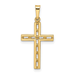 14k Yellow Gold Polished Solid Cross Pendant XR1886