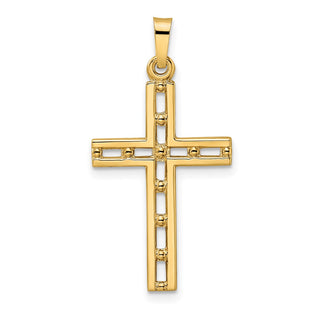 14k Yellow Gold Polished Solid Cross Pendant XR1888
