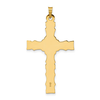 14k Yellow Gold Polished Solid Fancy Design Cross Pendant XR1892