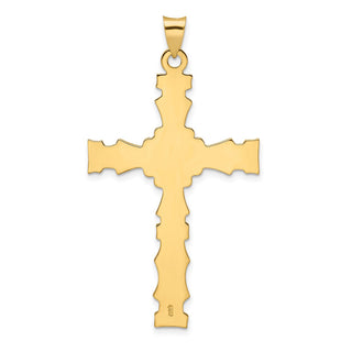 14k Yellow Gold Polished Solid Fancy Design Cross Pendant XR1894