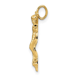 14k Yellow Gold Polished Solid Risen Christ Chain Slide Pendant XR1895