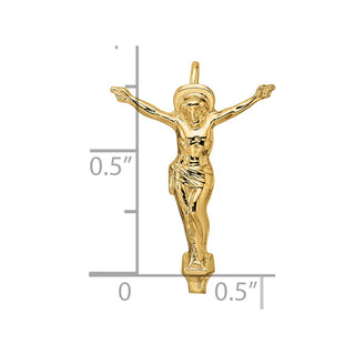 14k Yellow Gold Polished Solid Risen Christ Chain Slide Pendant XR1895