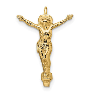 14k Yellow Gold Polished Solid Risen Christ Chain Slide Pendant XR1895