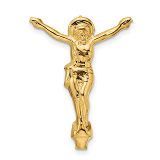 14k Yellow Gold Polished Solid Risen Christ Chain Slide Pendant XR1897