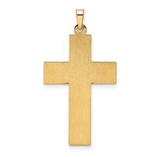 14k Two-tone Gold Polished Hollow Woven Double Cross Pendant