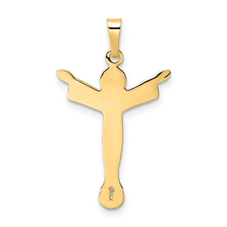 14k Yellow Gold Polished Solid Risen Christ Pendant XR1901