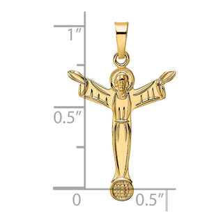 14k Yellow Gold Polished Solid Risen Christ Pendant XR1901