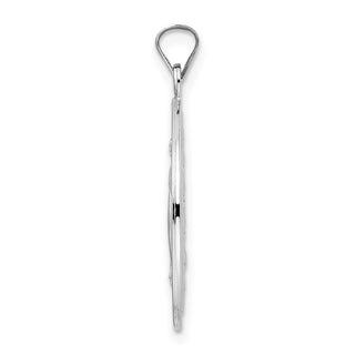 14k White Gold Polished Miraculous Solid Medal Pendant