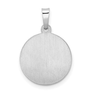 14k White Gold Polished and Satin Hollow St Anthony Medal Pendant XR1917