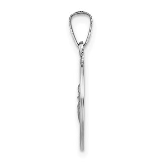 14k White Gold Polished and Satin Hollow St Anthony Medal Pendant XR1919