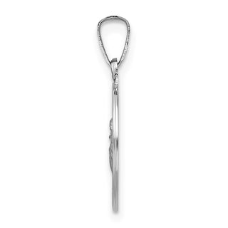 14k White Gold Polished and Satin Hollow St Anthony Medal Pendant XR1919