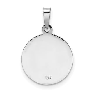 14k White Gold Polished and Satin Hollow St Anthony Medal Pendant XR1919