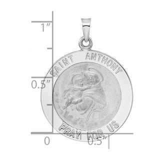 14k White Gold Polished St Anthony Solid Medal Pendant