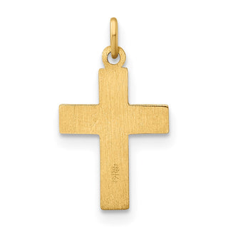 14k Yellow Gold Polished and Textured Solid Star Cross Charm
