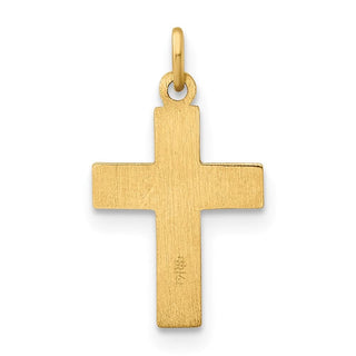 14k Yellow Gold Polished and Textured Solid Star Cross Charm