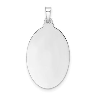 14k White Gold Polished Solid Oval St Anthony Medal Pendant