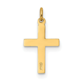 14K Yellow Gold Floral Cross Charm XR193