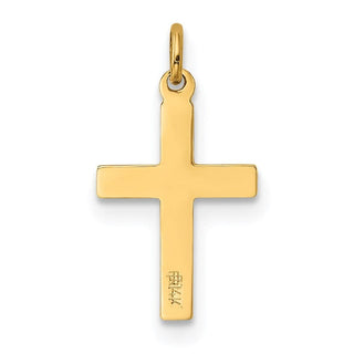 14K Yellow Gold Floral Cross Charm XR193