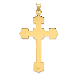 14k Yellow Gold Polished Solid Fancy Design Cross Pendant XR1932