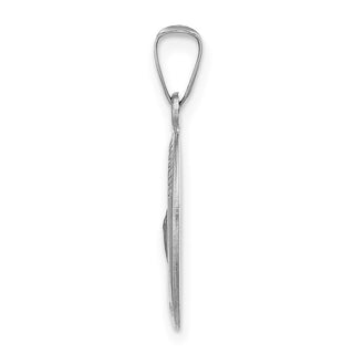 14k White Gold Polished and Satin Hollow Oval St Jude Thaddeus Medal Pendant