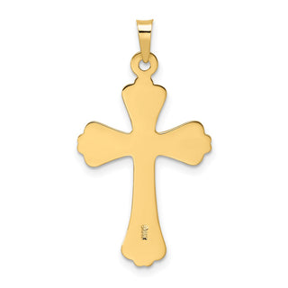 14k Yellow Gold Polished Solid Fancy Design Cross Pendant XR1940