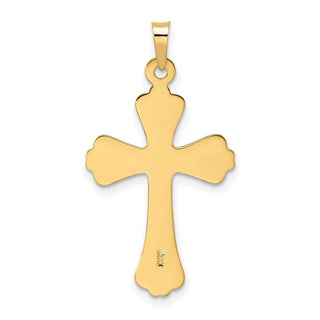 14k Yellow Gold Polished Solid Fancy Design Cross Pendant XR1940