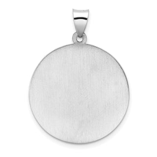 14k White Gold Polished and Satin Hollow St Michael Medal Pendant XR1941