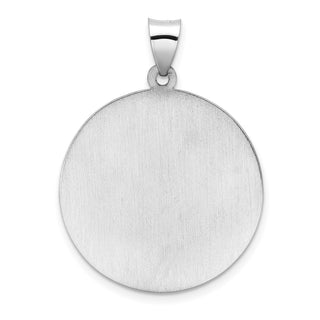 14k White Gold Polished and Satin Hollow St Michael Medal Pendant XR1941