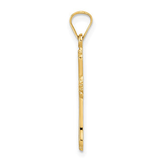 14k Yellow Gold Polished Solid Fancy Design Cross Pendant XR1942