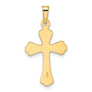 14k Yellow Gold Polished Solid Fancy Design Cross Pendant XR1942