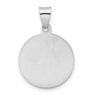 14k White Gold Polished and Satin Hollow St Michael Medal Pendant XR1945
